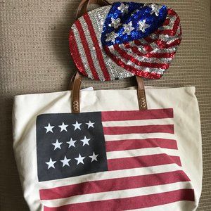 Straw Studios Canvas Tote and Non branded Hat Lot.